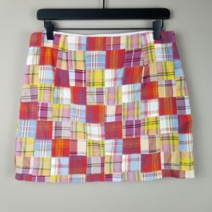 J. Crew Patchwork Plaid Mini Skirt Size 4